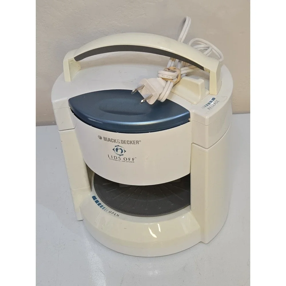 Black & Decker Lids Off JW200 Automatic Electric Jar Opener White Tested Works